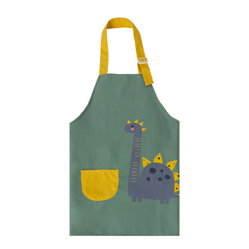 Tusaalaha Bilaashka Ah Ee La Heli Karo Biyo-Xigeennada Dinosaur Printed Kids Apron